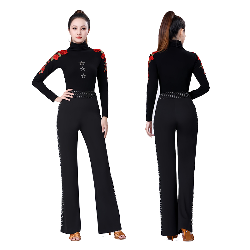 秋冬新款吉特巴拉丁舞长袖上衣女