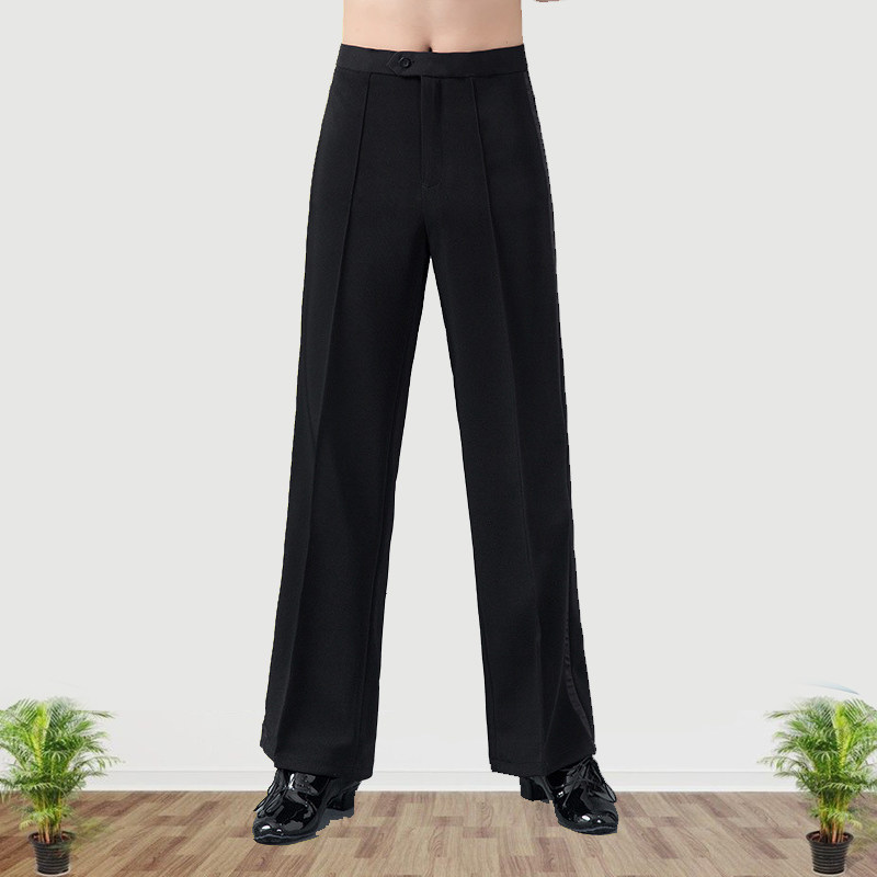 新款拉丁舞摩登舞练习舞裤成人交谊舞男练功服直筒中腰广场舞男裤