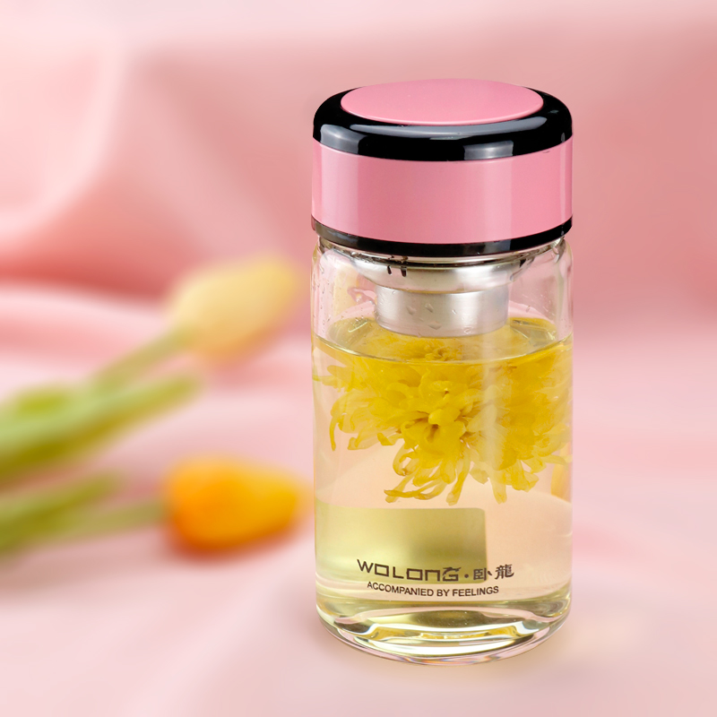 卧龙水杯单层玻璃杯男女士加厚茶杯女小巧便携小杯子耐热玻璃透明