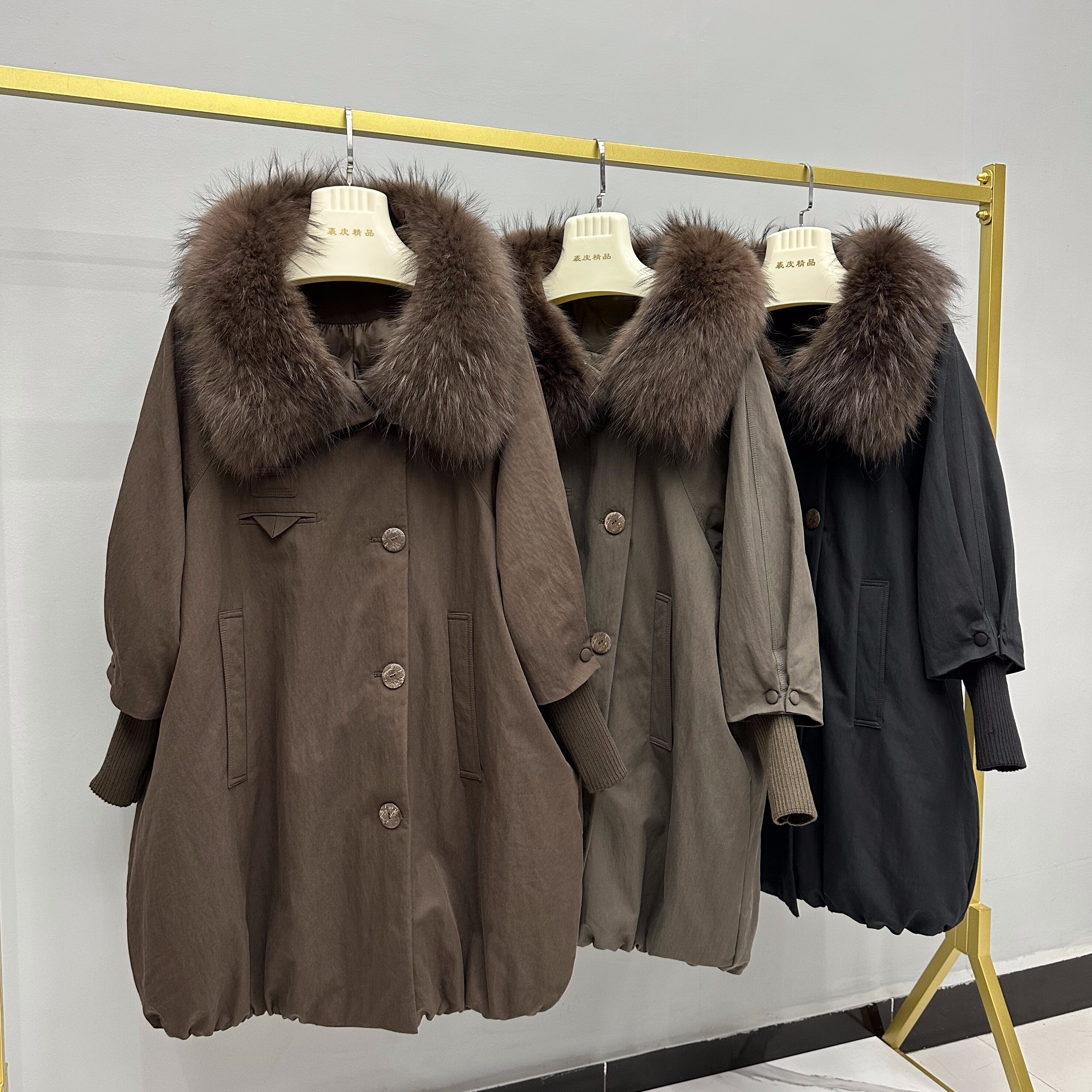 羽绒服女长款皮草外套大衣貉子毛领可拆卸鹅绒内胆派克服皮毛一体