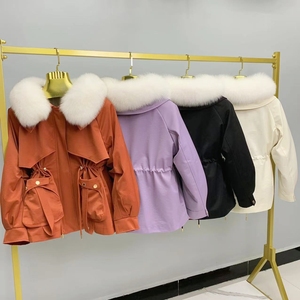 爆款听雪派克服女时尚韩版皮草外套獭兔内胆可拆卸真皮毛一体秋冬