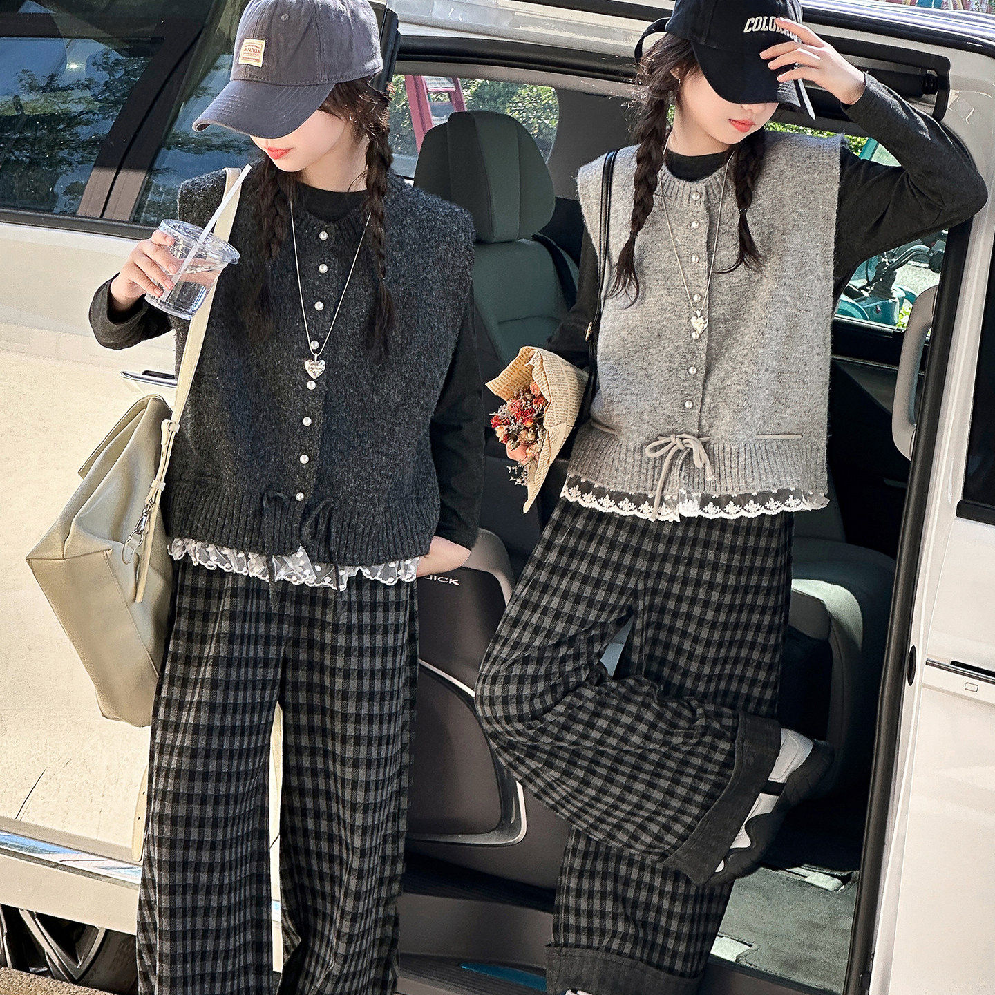 新款三件套洋气春秋套装儿童大童打底马甲秋季女童潮裤子2025女孩