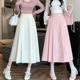 气质a字百 马面长裙春2025新款 国风提花粉色半身裙女装 新中式