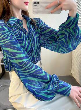 80年代复古港风女装90大学生高级感花衬衣2025年衬衫聚会演出服