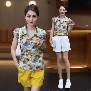 小飞袖 女2025夏季 无袖 碎花衬衫 新款 上衣减龄洋气独特漂亮雪纺小衫