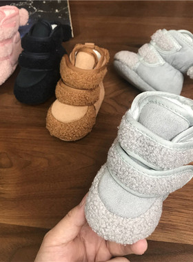冬加绒加厚保暖婴儿棉鞋0-1岁宝宝双魔术贴软底学步鞋室内