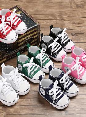 婴儿鞋子学步软底防滑男女宝宝1岁春秋季婴儿单透气帆布学步鞋