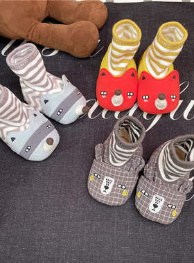 春秋新款宝宝袜子鞋0-1岁婴儿学步鞋透气舒适软底防滑室内鞋新生