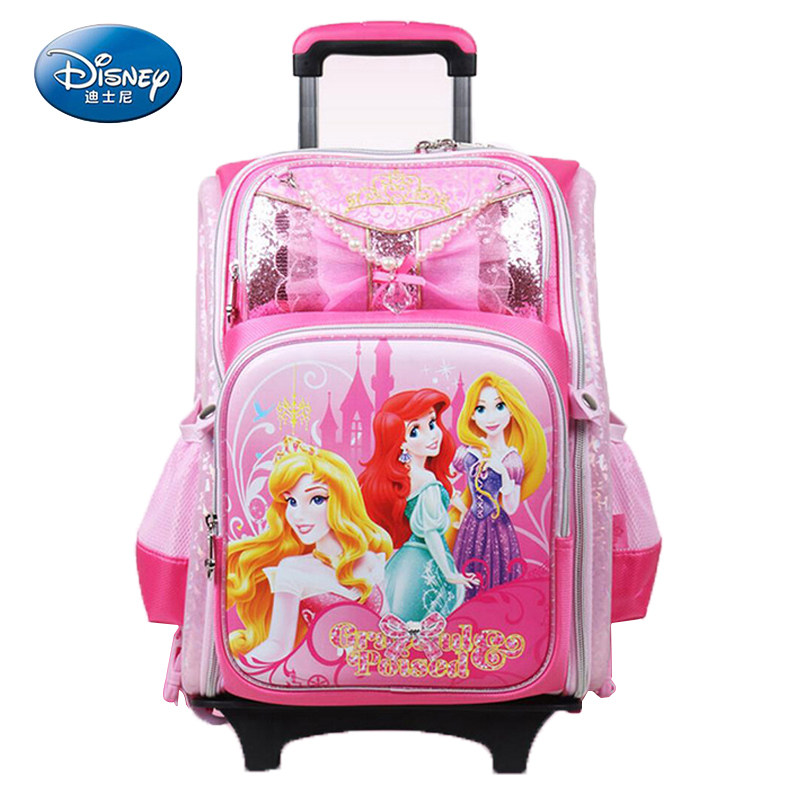迪士尼拉杆书包学生护脊背包儿童可拆卸拉杆减负双肩包6317
