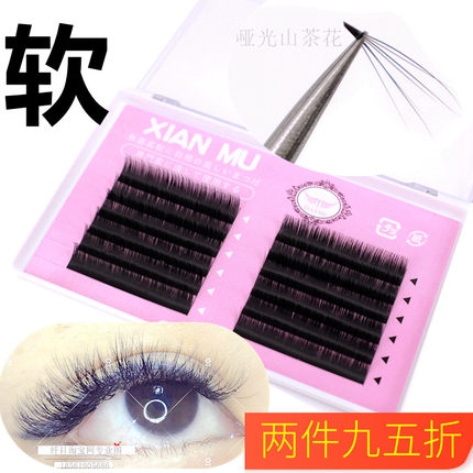 纤目无感哑光0.05山茶花自然裸妆很柔软开花种植嫁接睫毛活根手动