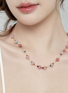 原创设计天然石串珠项链女款