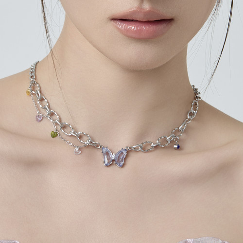 百搭锁骨链钛钢甜美女