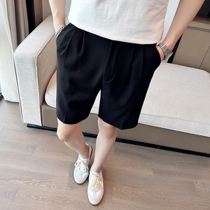 夏季男士纯色休闲裤 宽松潮流五分裤短裤西装裤子 A445-DK103-P65图片