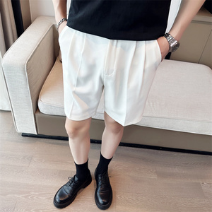 夏季男士纯色休闲裤 宽松潮流五分裤短裤西装裤子 A445-DK103-P65图片
