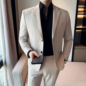 秋冬韩版修身小西装 两扣西服套装两件套 黑色A445-LJT3611B-P190图片