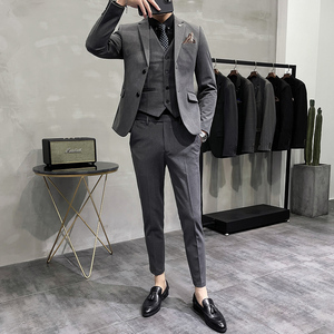 大码不加价 韩版小西装 修身西服套装结婚礼服三件套SJT71-P225图片