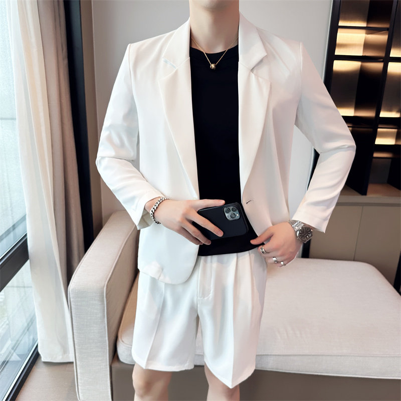 夏季时尚休闲薄款纯色小西装男宽松版西服外套A445-XZ103-P135,男装西服套装,电商A445