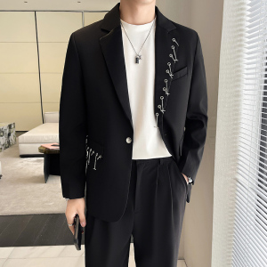 秋季时尚休闲小西装宽松轻熟风个性西服外套A445-DK63单西-P145图片