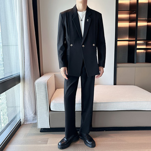 秋季时尚休闲轻熟风西装宽松版西服套装  A445-DK20套装-P220图片