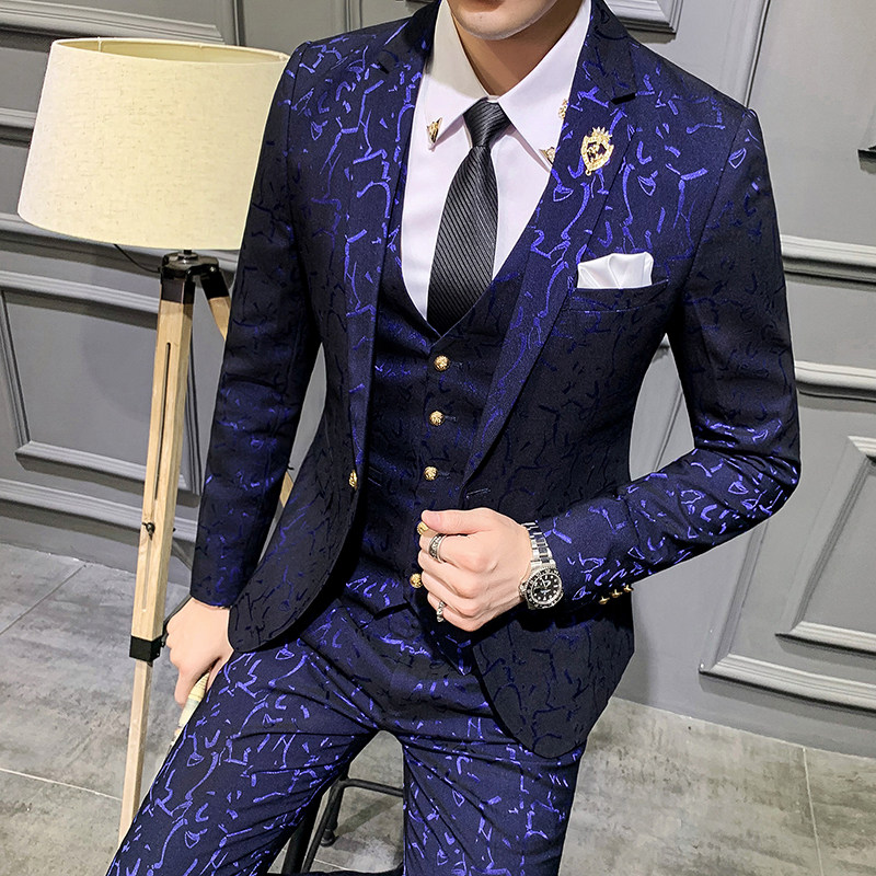 秋装新款男士修身提花西服韩版休闲小西装A445-XZ197-P145,男装西服套装,电商A445