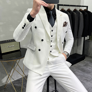 新款十个颜色 韩版修身小西装 西服套装两件套 淡青色 LJT10-P210图片