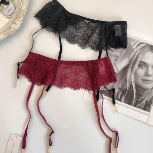 法式 蕾丝性感吊袜带金属扣防滑袜夹气质小仙女长筒袜扣