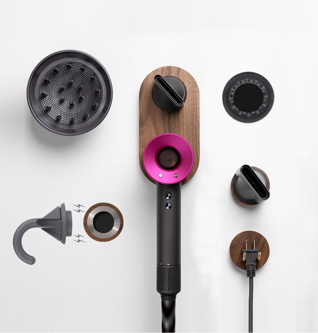 免打孔卫生间收纳吹风机支架