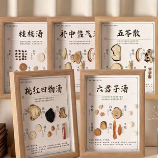 中草药标本展示立体定制汤方剂药房文化墙装饰幼儿园中医科普摆件