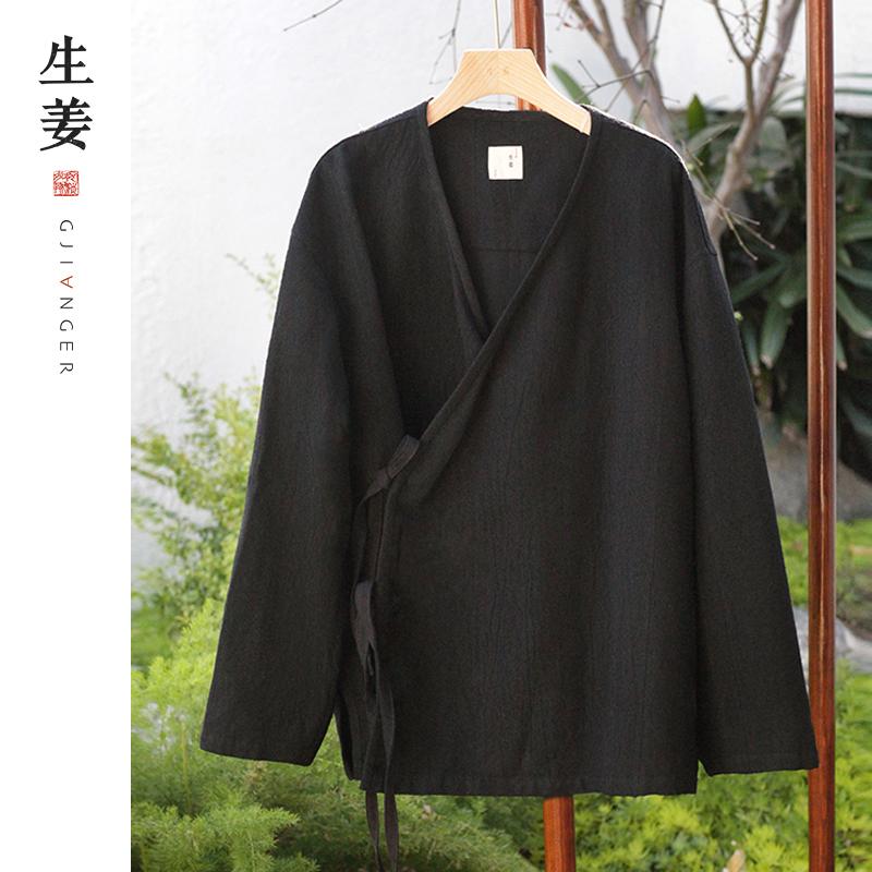 生姜中式复古斜襟上衣