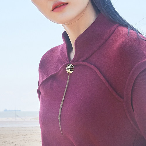 生姜个性流苏旗袍胸针