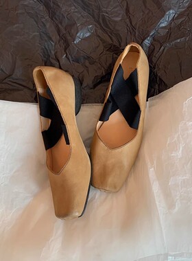 惠东县大岭漾源鞋厂葡萄妈同款鞋UMA方头擦色复古交叉绑带牛皮粗