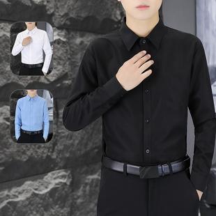衬衫西裤男套装求职正装修身面试职业装毕业黑色KTV工作服超大号