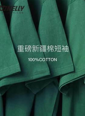 ins重磅厚实纯棉纯色短袖T恤男女同款全棉圆领打底衫潮白色半袖bf