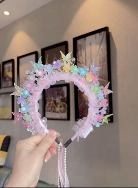 蝶舞缤纷 蝶恋花簪花发箍 手工 DIY制作材料包【非成品】