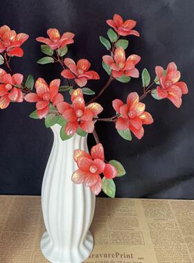 玉簪花水滴diy手工花材料琉璃花瓣古风配件琉璃状元牡丹花中桌摆