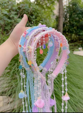 蝶语香妃发箍鱼鳞片款民族风手工DIY制作材料包