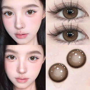 有点甜美瞳半年抛自然棕色大小直径新款女隐形近视眼镜QF正装TN