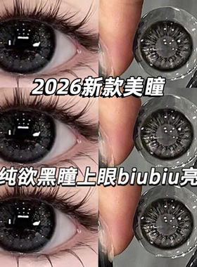 黑色美瞳日抛30片一次性大小直径自然纯欲素颜隐形眼镜WF带度数TN