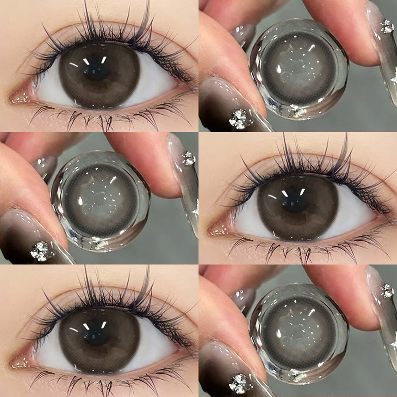 棕色美瞳日抛10片正品大小直径三明治温柔一次性彩色隐形眼镜7xx