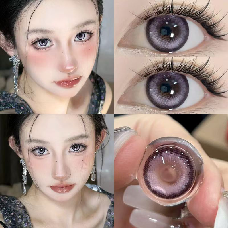 美瞳半年抛紫色大小直径轻混血显色隐形近视眼镜旗舰店官方正品TF