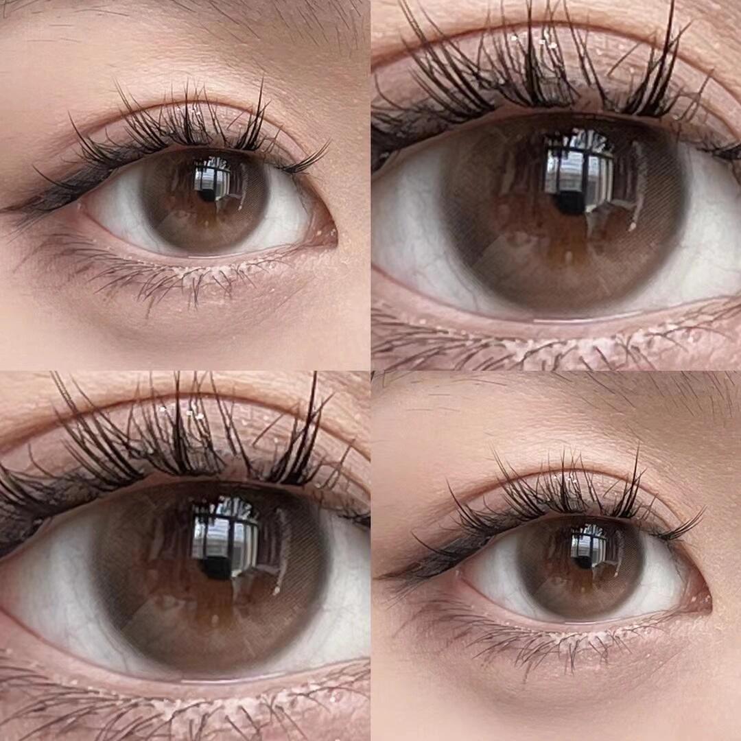 奶杏琉璃棕色美瞳半年抛小直径水光感日常自然隐形眼镜正品5xx