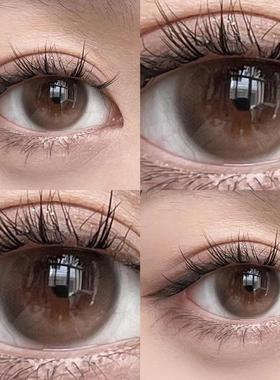 奶杏琉璃棕色美瞳半年抛小直径水光感日常自然隐形眼镜正品5xx