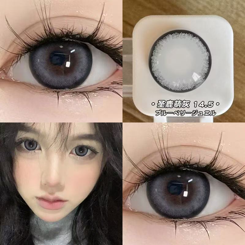 灰色美瞳半年抛圣鹿萌灰大直径狗狗眼彩色隐形眼镜官方正品5xx