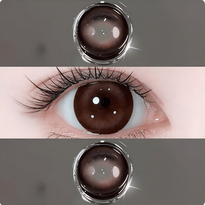 OVOLOOK甜心日记棕咖色半年抛2片大直径美瞳隐形眼镜官方正品0xx