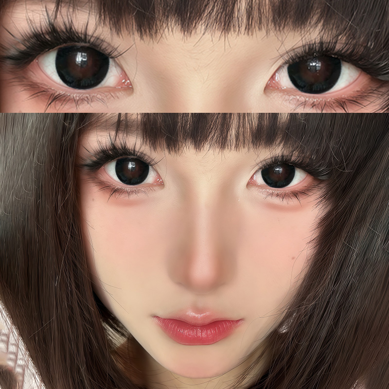 海俪恩护理液+半年抛美瞳黑色三明治大直径隐形眼镜官方旗舰店7xx