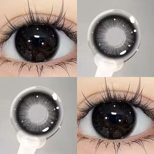 OVOLOOK三明治工艺美瞳月抛黑色小直径纯欲自然彩色隐形眼镜女5xx