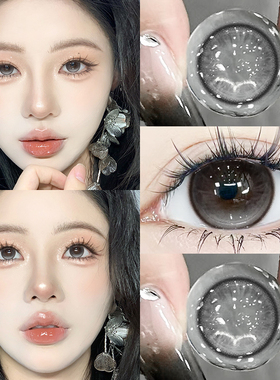 正品冰糖泪珠美瞳半年抛灰色混血大小直径隐形眼镜年抛女WK官网TN