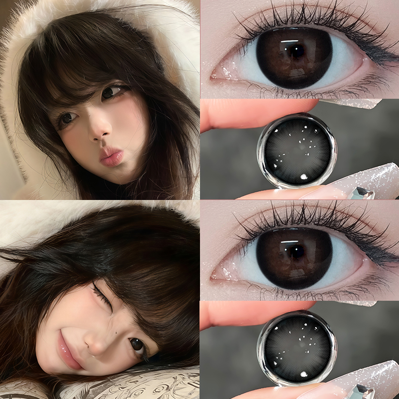 OVOLOOK黑色音符半年抛美瞳大小直径自然款隐形眼镜官方正品0xx
