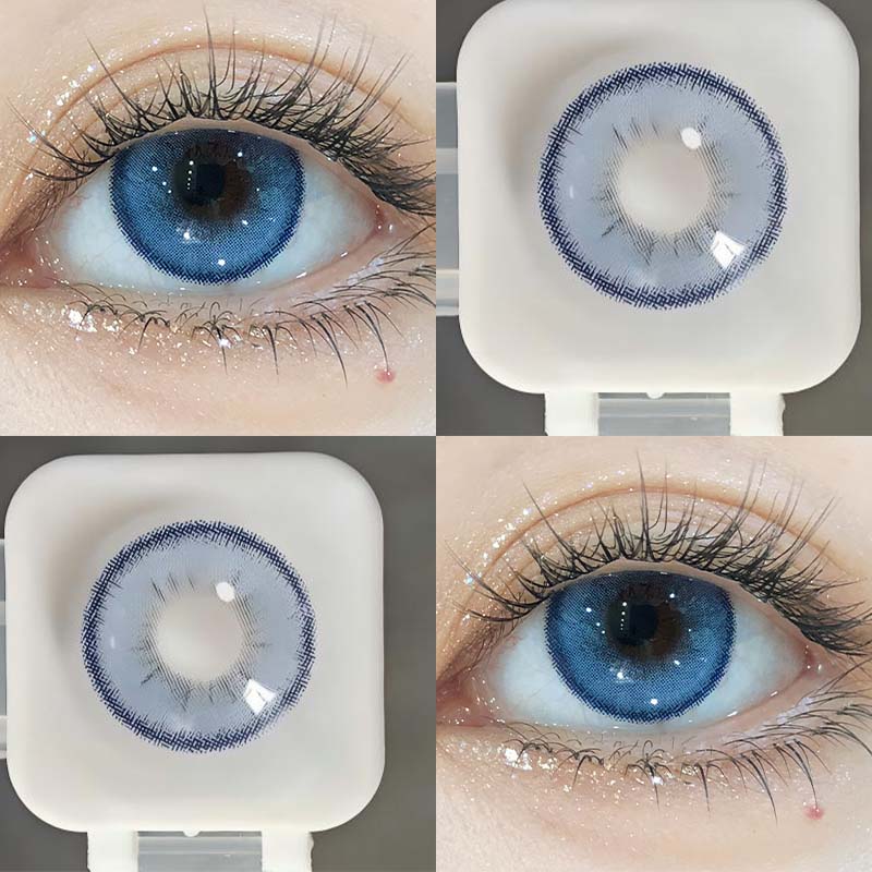 布鲁大师蓝色日抛30片显色混血款美瞳学生党大小直径隐形眼镜0xx