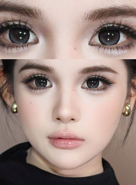 美瞳半年抛黑灰色大直径素颜自然彩色隐形眼镜官方正品旗舰店7xx